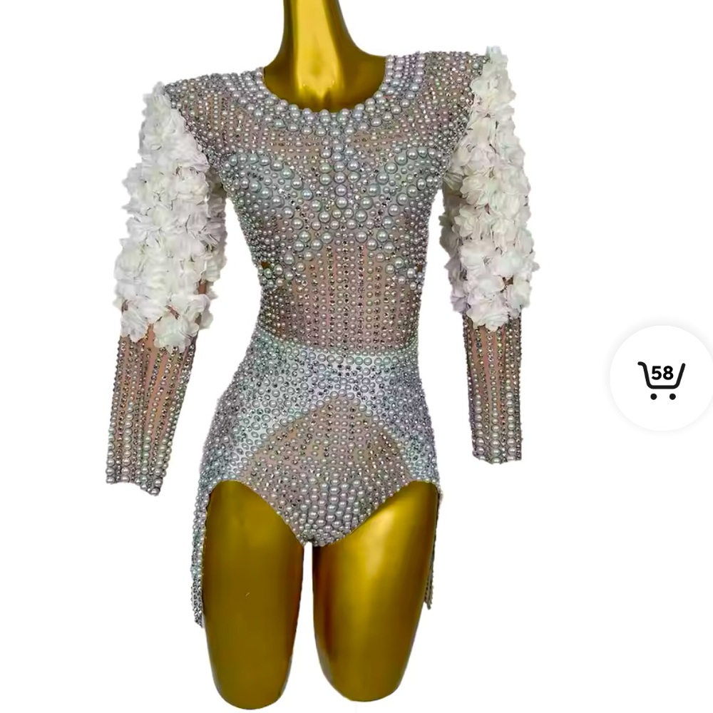 Rhinestones Jlo inspired jumpsuit